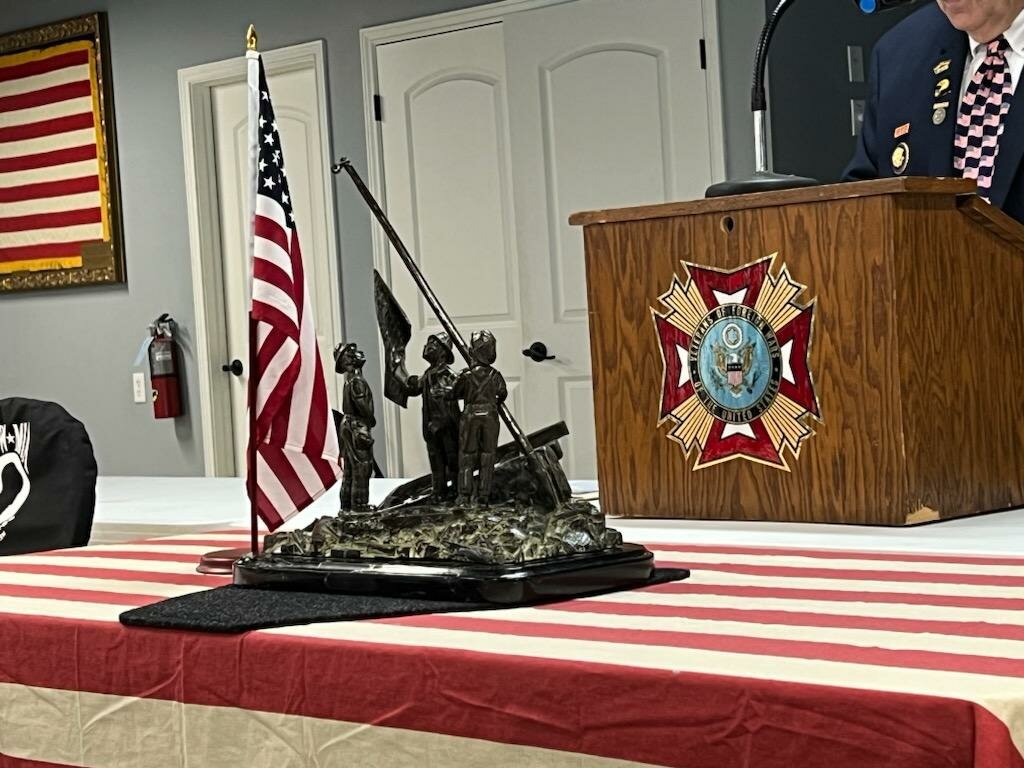 Mayor Thiele, Mayor Pro Tem Chris Harris and Councilmember Janet Corte attended a 9/11 remembrance ceremony at the VFW on Monday.  A sculpture commemorating the raising of the flag at Ground Zero at the World Trade Center in New York City was displayed.
